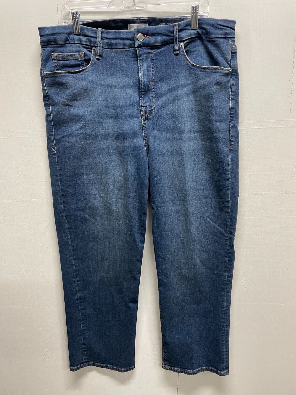 Good American Women's Good Petite Straight Jeans Size 18, 25in inseam Mid-Rise